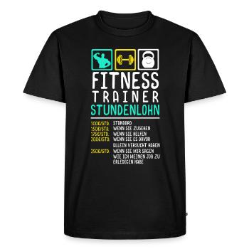 Entraîneur de fitness - T-shirt Premium bio Homme - noir - Devant - Nico (187cm)
