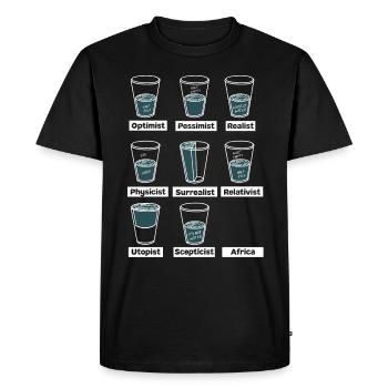 Wasserglas Fun - Männer Premium Bio T-Shirt - Schwarz - Vorne - Nico (187cm)