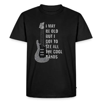 Rock and Roll Guitare Bassiste Musique Rétro Vintage - T-shirt Premium bio Homme - noir - Devant - Nico (187cm)