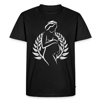 Grossesse bébé laurier couronne femmes - T-shirt Premium bio Homme - noir - Devant - Nico (187cm)