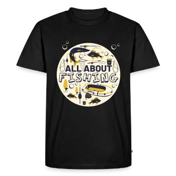 Tout sur la pêche - T-shirt Premium bio Homme - noir - Devant - Nico (187cm)
