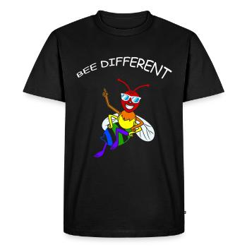 Bee Be Different Pride Gay CSD Rainbow - T-shirt Premium bio Homme - noir - Devant - Nico (187cm)