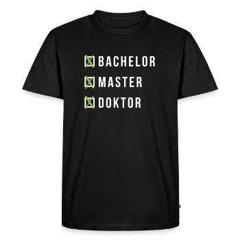 Diplôme de docteur Bachelor Masters cadeau de doctorat - T-shirt Premium bio Homme - noir - Devant - Nico (187cm)
