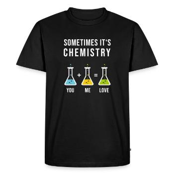 Cadeau d'amour organique réaction de laboratoire de chimie - T-shirt Premium bio Homme - noir - Devant - Nico (187cm)