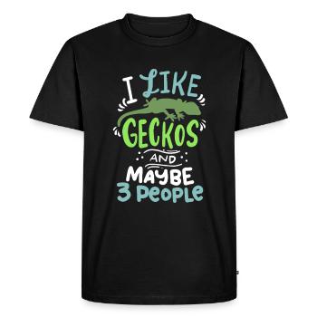 Gecko Echsel Reptile Nature Salamandre Cadeau - T-shirt Premium bio Homme - noir - Devant - Nico (187cm)