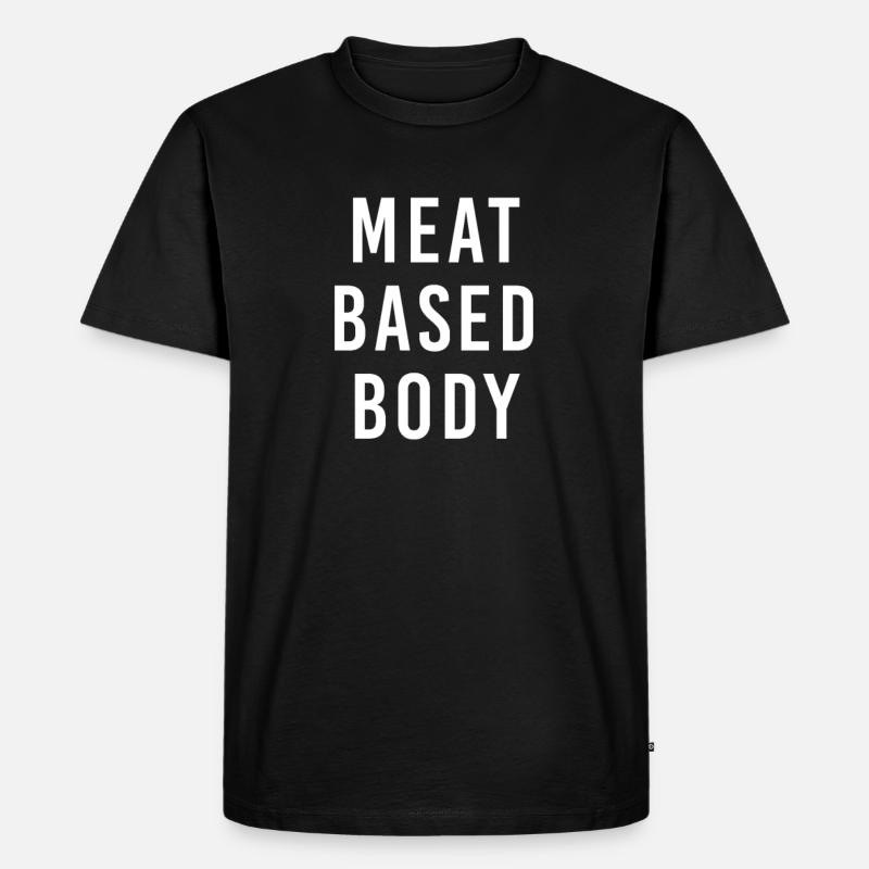 Fleisch Fleischfresser Grillen Spruch Geschenk - Männer Premium Bio T-Shirt - Schwarz