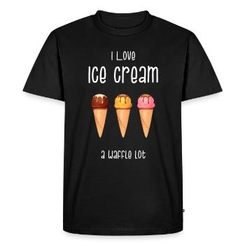 Crème glacée Glacée Soft glacée Gaufre cadeau - T-shirt Premium bio Homme - noir - Devant - Nico (187cm)
