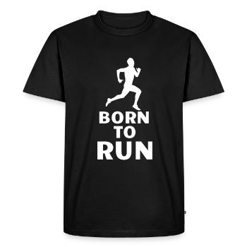 Born to Run- Jogging Marathon Running - Men's Premium Organic T-Shirt - black - Front - Nico (187cm)