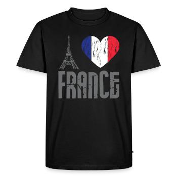 J'aime la france j'aime la france paris eiffeltum - T-shirt Premium bio Homme - noir - Devant - Nico (187cm)