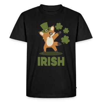 Irish Dabbing Fuchs - Männer Premium Bio T-Shirt - Schwarz - Vorne - Nico (187cm)