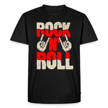 Rock n roll - T-shirt Premium bio Homme - noir - Devant - Nico (187cm)
