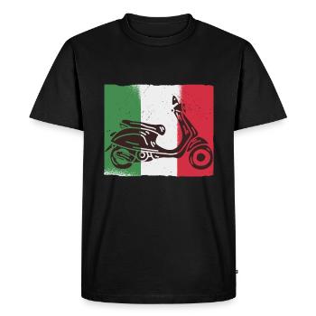 Italy scooter Italy flag gift idea vacation - Men's Premium Organic T-Shirt - black - Front - Nico (187cm)