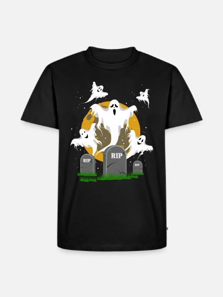 Fantômes d'Halloween - T-shirt Premium bio Homme - noir