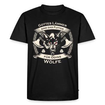 Les agneaux de Dieu sont la nourriture des loups d’Odin - T-shirt Premium bio Homme - noir - Devant - Nico (187cm)