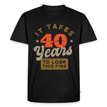 40e anniversaire rétro 40 ans - T-shirt Premium bio Homme - noir - Devant - Nico (187cm)