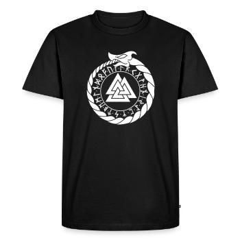 Ouroboros avec Valknut et Futhark - Germanisches - T-shirt Premium bio Homme - noir - Devant - Nico (187cm)