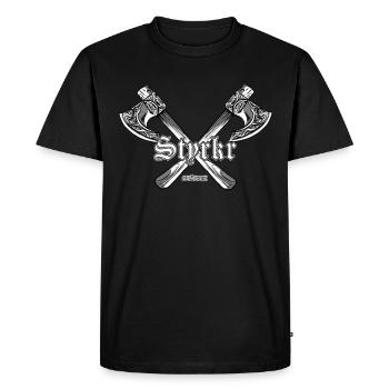 Force en vieux-du-nord - germanique - T-shirt Premium bio Homme - noir - Devant - Nico (187cm)