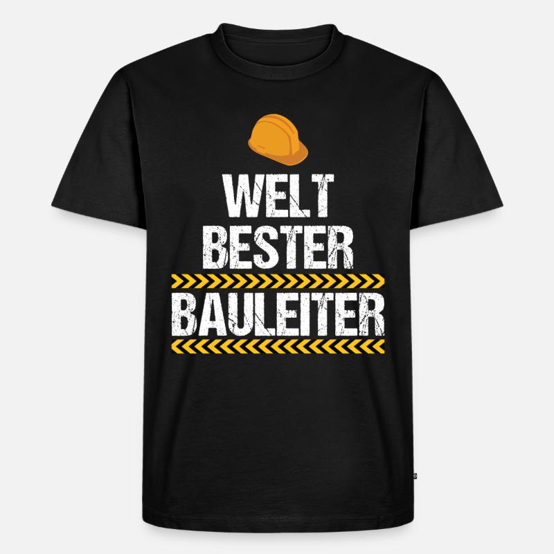 Welt bester Bauleiter - Männer Premium Bio T-Shirt - Schwarz
