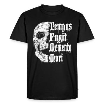 Tempus Fugit Memento Mori - T-shirt Premium bio Homme - noir - Devant - Nico (187cm)
