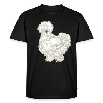 Poulet de soie dessin - T-shirt Premium bio Homme - noir - Devant - Nico (187cm)
