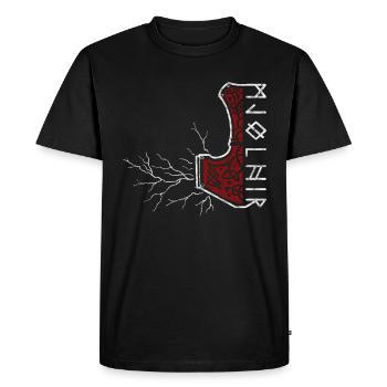 Le marteau de Thor avec flash - Mjölnir - T-shirt Premium bio Homme - noir - Devant - Nico (187cm)