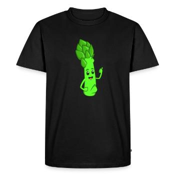Bande dessinée asperges vertes - T-shirt Premium bio Homme - noir - Devant - Nico (187cm)