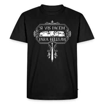 Vintage avec crânes - Si Vis Pacem Para Bellum - T-shirt Premium bio Homme - noir - Devant - Nico (187cm)