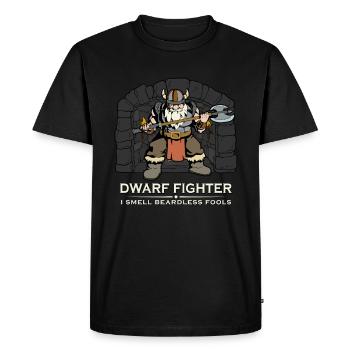 D20 Rpg Character - Chasseur nain - T-shirt Premium bio Homme - noir - Devant - Nico (187cm)