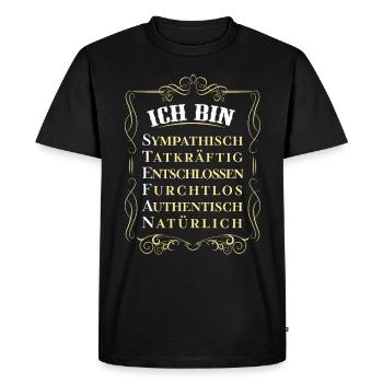 Pour la meilleure personne - Je suis Stefan - T-shirt Premium bio Homme - noir - Devant - Nico (187cm)