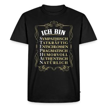 Pour la meilleure personne - Je suis Stephan - T-shirt Premium bio Homme - noir - Devant - Nico (187cm)
