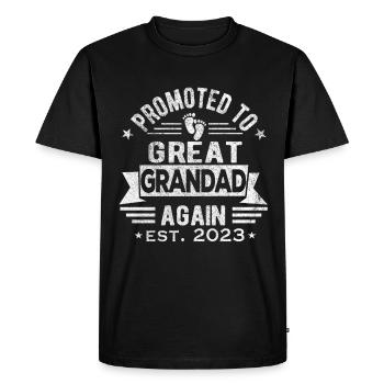 Promu arrière-grand-père à nouveau arrière-grand-père rétro 2023 - T-shirt Premium bio Homme - noir - Devant - Nico (187cm)