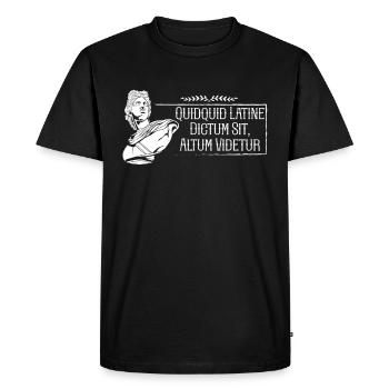 Latin - Quidquid Latine Dictum Sit Altum Videtur - T-shirt Premium bio Homme - noir - Devant - Nico (187cm)