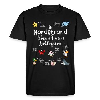 Meine Lieblingstiere in Nordstrand - Männer Premium Bio T-Shirt - Schwarz - Vorne - Nico (187cm)