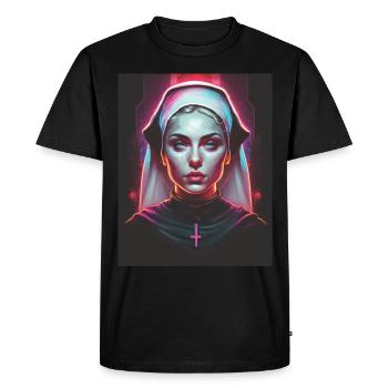 Creepy Nun - Men's Premium Organic T-Shirt - black - Front - Nico (187cm)