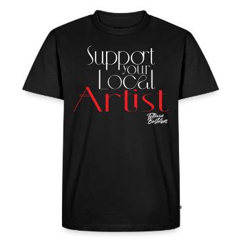 tatouage garder calme et se faire tatouer - T-shirt Premium bio Homme - noir - Devant - Nico (187cm)