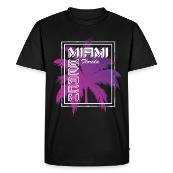 Miami Beach, Floride - T-shirt Premium bio Homme - noir - Devant - Nico (187cm)