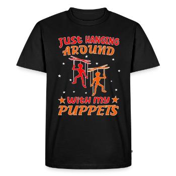 Marionnettistes et marionnettes pour spectacles de marionnettes - T-shirt Premium bio Homme - noir - Devant - Nico (187cm)