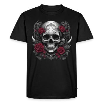 Crâne gothique - T-shirt Premium bio Homme - noir - Devant - Nico (187cm)
