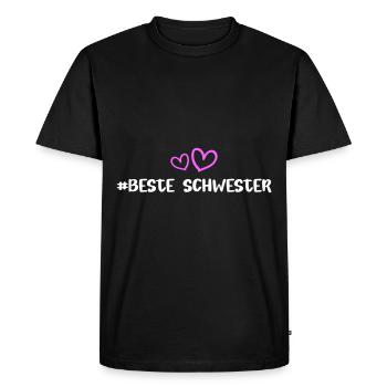 Meilleure sœur Cœur Amour - T-shirt Premium bio Homme - noir - Devant - Nico (187cm)