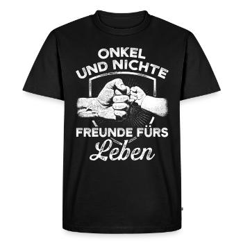 ONCLE AND NIGHT amis pour la vie - T-shirt Premium bio Homme - noir - Devant - Nico (187cm)