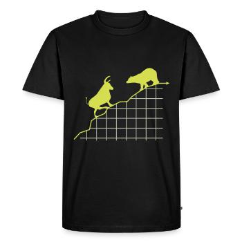 SHARES bull and bear - Men's Premium Organic T-Shirt - black - Front - Nico (187cm)