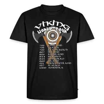 Tour du monde des vikings - T-shirt Premium bio Homme - noir - Devant - Nico (187cm)