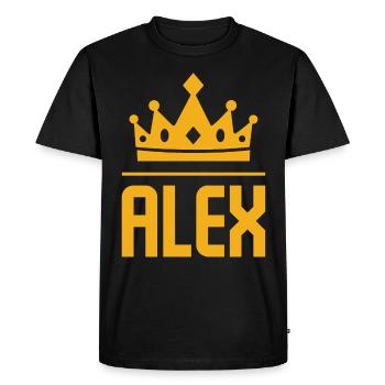 Roi Alex King Alexander Cadeau Couronne Alex Alex - T-shirt Premium bio Homme - noir - Devant - Nico (187cm)
