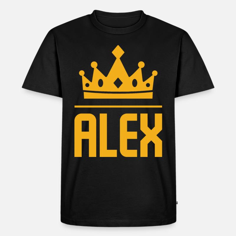 King Alex King Alexander Gift Crown Alex Alex - Maglietta ecologica premium da uomo - nero