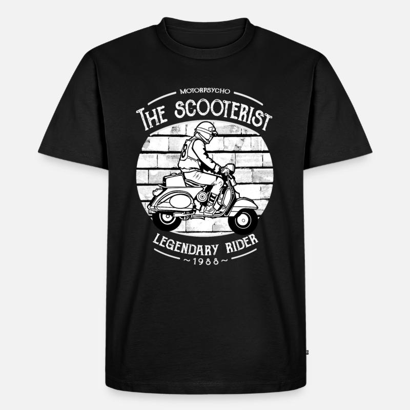 Das Grafikdesign des Rollers - Männer Premium Bio T-Shirt - Schwarz