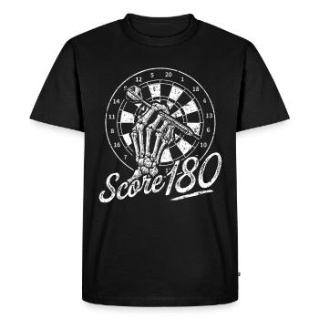 Score 180 Darts Dart Skull Skeleton Dartboard - T-shirt Premium bio Homme - noir - Devant - Nico (187cm)
