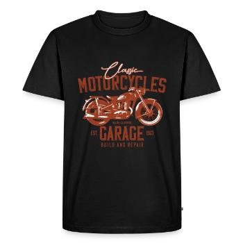 Cadeau de motard moto motard - T-shirt Premium bio Homme - noir - Devant - Nico (187cm)