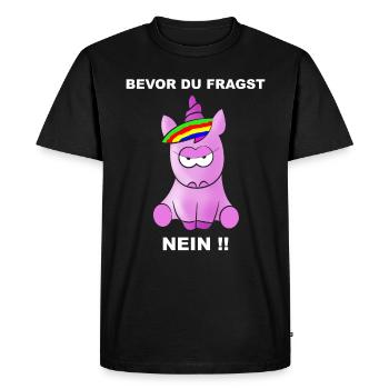 Before you ask - NO !! - Men's Premium Organic T-Shirt - black - Front - Nico (187cm)
