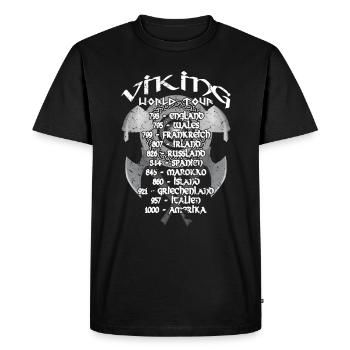 Tour du monde des vikings GRUNGE - T-shirt Premium bio Homme - noir - Devant - Nico (187cm)