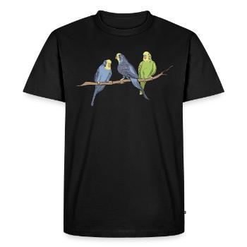 Perruche perruche perruche - T-shirt Premium bio Homme - noir - Devant - Nico (187cm)